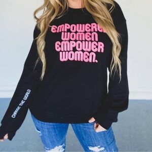 Empowered Women Black Top